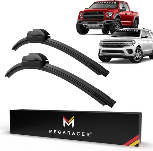 Mega Racer Windshield Wiper Blades 22 Inch for Ford F150 F250 F350 Expedition, J U Hook, Front Wiper Blades, Automotive Replacement Windshield Wipers, Windshield Wiper Blades Set, 2 Pack in Saudi Arabia
