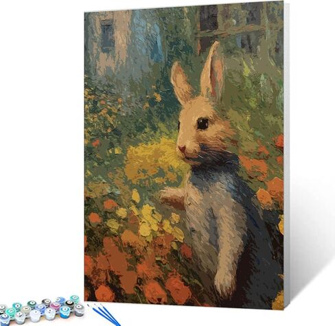 Tucocoo Black Cat Paint by Number for Adults, DIY Digital Oil Painting Kits on Canvas with Brushes and Acrylic Pigment, Garden Cute Animal Abstract Style for Home Wall Decor 16x20 inch (Frameless) in Saudi Arabia