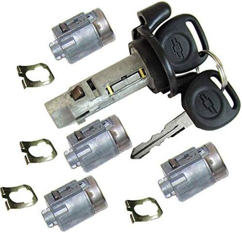 or 2002-2007 Chevrolet Express/GMC Savana Van Ignition Switch Lock Cylinder + Four (4) Door Lock Cylinders W/2 Chevy Bow-Tie Logo Keys 704600 & 706591 in Saudi Arabia