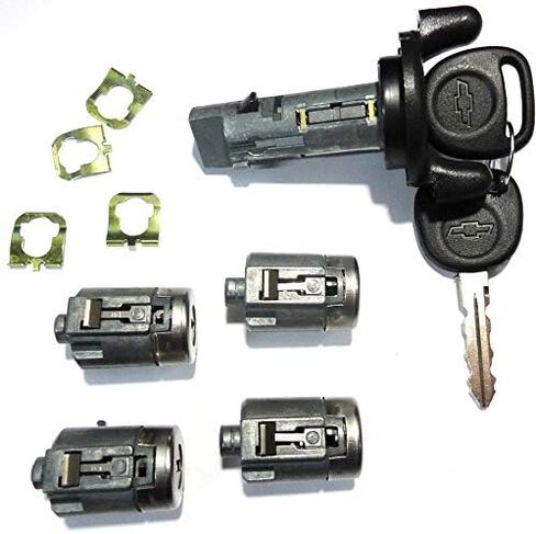 or 2002-2007 Chevrolet Express/GMC Savana Van Ignition Switch Lock Cylinder + Four (4) Door Lock Cylinders W/2 Chevy Bow-Tie Logo Keys 704600 & 706591 in Saudi Arabia
