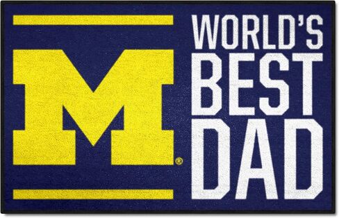 FANMATS 18194 Michigan Wolverines Starter Mat Accent Rug - 19in. x 30in. | Sports Fan Home Decor Rug and Tailgating Mat World's Best Dad Starter Mat in Saudi Arabia