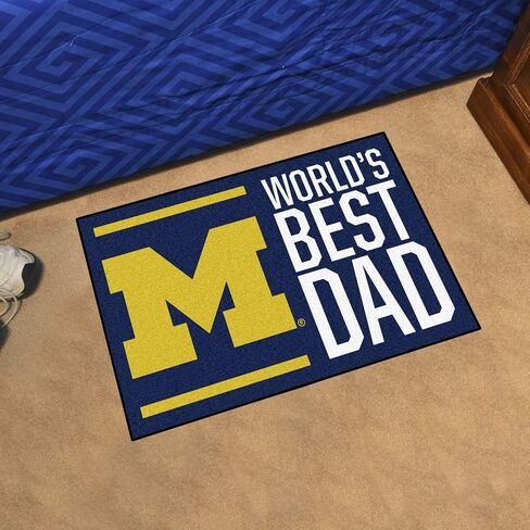 FANMATS 18194 Michigan Wolverines Starter Mat Accent Rug - 19in. x 30in. | Sports Fan Home Decor Rug and Tailgating Mat World's Best Dad Starter Mat in Saudi Arabia