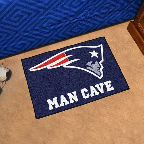 FANMATS 14333 سجادة New England Patriots Man Cave Starter Mat - 19 بوصة. × 30 بوصة. | سجادة ديكور المنزل لمحبي الرياضة وبساط خلفي in Saudi Arabia