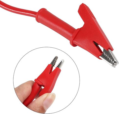 5Pcs Alligator Clip to Alligator Clips Test Probe Dual Ended Crocodile Wire Cable 15A Insulators Clips for Multimeter Electrical Testing in Saudi Arabia