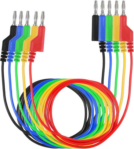 5Pcs Alligator Clip to Alligator Clips Test Probe Dual Ended Crocodile Wire Cable 15A Insulators Clips for Multimeter Electrical Testing in Saudi Arabia