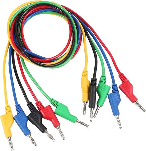 5Pcs Alligator Clip to Alligator Clips Test Probe Dual Ended Crocodile Wire Cable 15A Insulators Clips for Multimeter Electrical Testing in Saudi Arabia