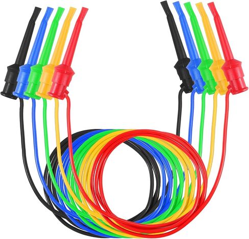5Pcs Alligator Clip to Alligator Clips Test Probe Dual Ended Crocodile Wire Cable 15A Insulators Clips for Multimeter Electrical Testing in Saudi Arabia