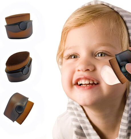 Esimen Sunscreen Applicator for Kids, Sunblock Buddy with Protective Caps, Sun Lotion Applicator Sun Cream Brush for Blending Liquid, Cream or Flawless Powder Cosmetics (Black) in Saudi Arabia