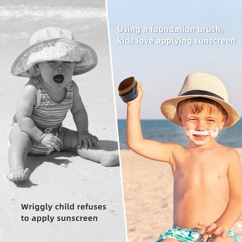 Esimen Sunscreen Applicator for Kids, Sunblock Buddy with Protective Caps, Sun Lotion Applicator Sun Cream Brush for Blending Liquid, Cream or Flawless Powder Cosmetics (Black) in Saudi Arabia
