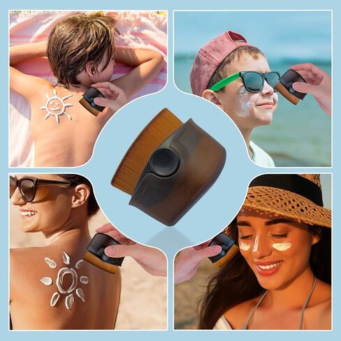 Esimen Sunscreen Applicator for Kids, Sunblock Buddy with Protective Caps, Sun Lotion Applicator Sun Cream Brush for Blending Liquid, Cream or Flawless Powder Cosmetics (Black) in Saudi Arabia