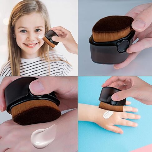 Esimen Sunscreen Applicator for Kids, Sunblock Buddy with Protective Caps, Sun Lotion Applicator Sun Cream Brush for Blending Liquid, Cream or Flawless Powder Cosmetics (Black) in Saudi Arabia