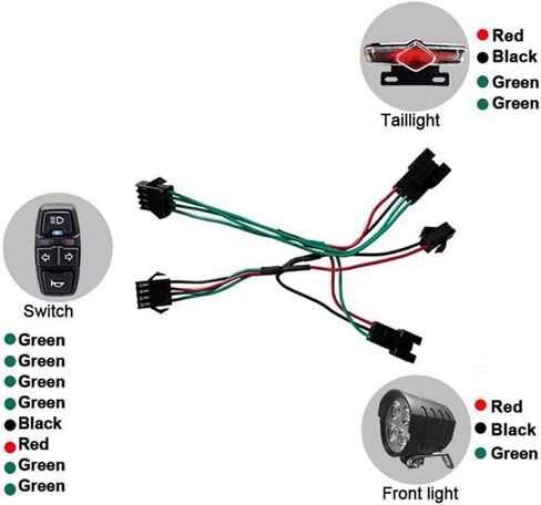 Ebike Headlight&Tail Light Sets, LED Night Spotlight Cycling Modification Parts, 48V/36V Front Rear Warning Lights Kit with E-Bike Headlight Turn Signal Rear Light, 12V-72V Switch in Saudi Arabia
