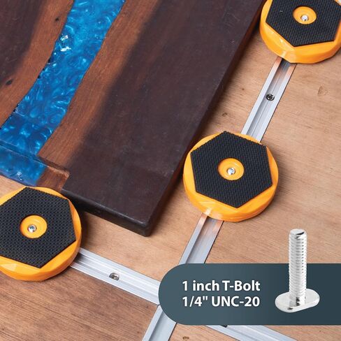 POWERTEC 71958 8" Workbench Holdfast 4 PK Bench Dog Clamp for Woodworking, and 8-PC Deluxe Bench Dogs for 3/4" bench dog hole in Saudi Arabia