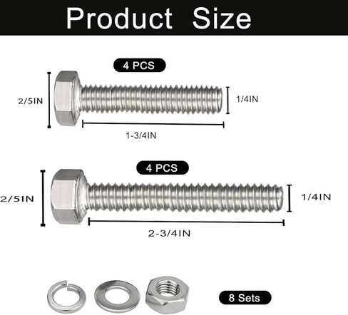 أجهزة تركيب اللافتة، 1/4x1-3/4 بوصة 1/4x2-3/4 بوصة براغي وصواميل برأس سداسية من الفولاذ المقاوم للصدأ، مناسبة لعمود قناة U، عمود مربع، عمود أنبوبي in Kuwait