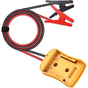 3.5FT 8AWG Flexible Silicone Cable Adapter with Alligator Clips,Compatible with Dewalt 18/20V,The Silicone Wire Heat-Resistant up to 392°F,The Clamps are Sturdy,No Switch, no Fuse in Saudi Arabia
