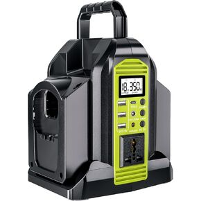 Power Inverter 2 Port for Ryobi 18V Battery, 350W Power Battery Inverter Pure Sine Wave, DC 18V to AC 120V and USB-A & USB-C Output Port for Camping, Jobsite, Emergency Backup (Tool Only) in Saudi Arabia