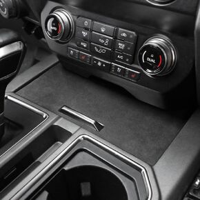 BETTERHUMZ Center Console Storage Box Cover Sticker Compatible with Ford F150 Raptor 2015-2020 for Alcantara Carbon Leather Decor Trim Car Interior Molding Accessories (Carbon Leather) in Kuwait