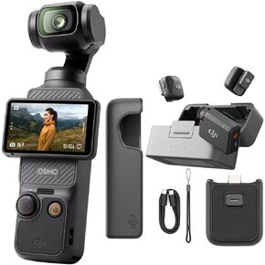 DJI Osmo Pocket 3 Handheld Gimbal Stabilizer with 1′′ CMOS & 4K/120fps Video, 3-Axis Stabilization Bundle with 10" Hard EVA Case, 64GB Memory Card and 2 YR CPS Enhanced Protection Pack in Saudi Arabia