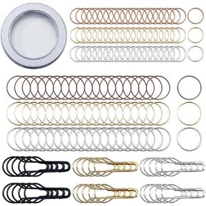 Hobbspring 180Pcs Metal Stitch Markers Kit with Rings and Pins for Knitting Crochet Locking 12mm/0.47inch and 8mm/0.32imch Brass Linking Rings 21.5mm/0.85inch Brooch Findings for Craft DIY Projects in Kuwait