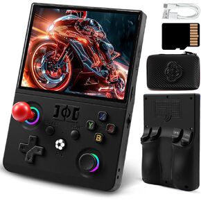 R36MAX2 Retro Gaming Console, 4.5 Inch 4K HD IPS Screen Retro Video Game Console, Handheld Game Console Preloaded 30+ Emulator Games, Linux System, Portable Video Console for Adult in Saudi Arabia