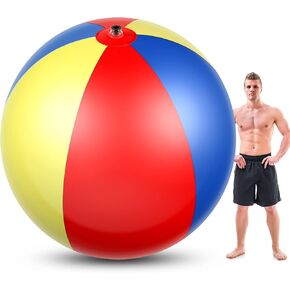 Raiten 78 Inch Giant Beach Ball Jumbo Inflatable Balls Oversized Adult Beach Toys Plastic Huge Water Balls for Swimming Pool Summer Seaside Water Games Outdoor Indoor Party in Kuwait