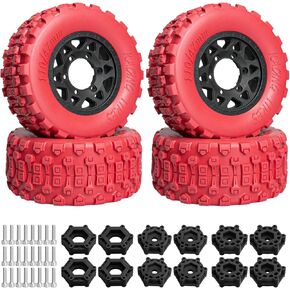 LRFHL 1/10 RC Short Course Truck Tires Pre-Glued RC Off-Road Short Truck with 12mm 14mm 17mm Hex for 1/8 1/10 Traxxas Slash 2WD Axial Losi Redcat Arrma Senton RC Off-Road Short Truck (4PCS) in Saudi Arabia