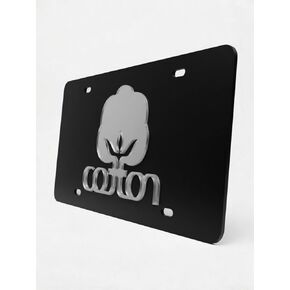 3D Mirror Acrylic Cotton Logo Novelty License Plate – Heavy Duty 1/8" Aluminum Composite Vanity Front Plate for Trucks, SUVs, and Farmers – Premium Agriculture Décor in Saudi Arabia