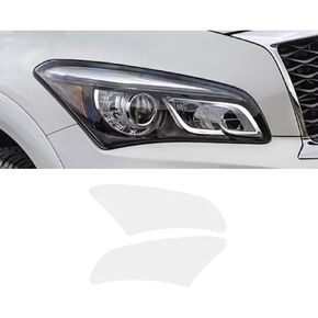 Car Headlight Protector for Infiniti QX80 2014–2017,Front Light Transparent Blackened TPU Sticker Exterior Car Headlight Protective Film,Black in Kuwait