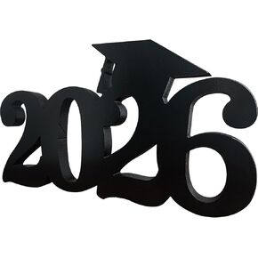 ديكورات التخرج 2026 ديكور طاولة خشبية، 13x7 بوصة مزدوجة الجوانب مجوفة من فئة 2026 قطع مركزية للتخرج باللون الأسود للطاولات، تهانينا لديكور حفلات التخرج في الأماكن المغلقة والخارجية in Kuwait