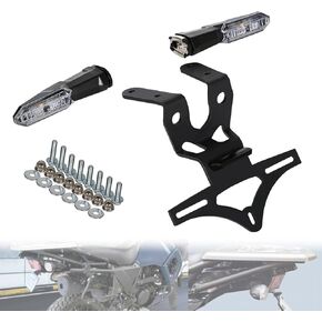 KLR650 Fender Eliminator Kit مع إشارات الانعطاف LED، ملحقات الدراجات النارية الخلفية التيل مرتبة حامل لوحة الترخيص مع ضوء LED متوافق مع Gen3 KLR 650 2022 2023 2024 2025 2026 (دخان) in Kuwait