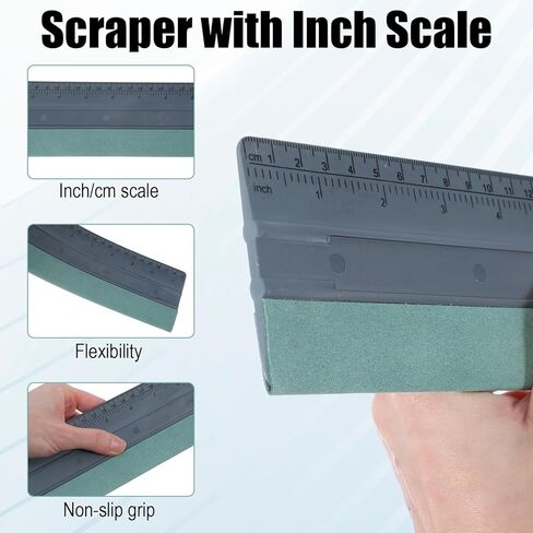 Vinyl Wrap Squeegee for Vinyl Decals Sticker Paper with Built-in Ruler Big Wallpaper Smoothing Squeegees Card Tint Squeegees with Suede Felt Edge for Sign Making Graphic Window Tint Film Application in Kuwait