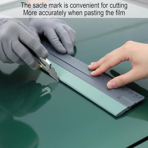 Vinyl Wrap Squeegee for Vinyl Decals Sticker Paper with Built-in Ruler Big Wallpaper Smoothing Squeegees Card Tint Squeegees with Suede Felt Edge for Sign Making Graphic Window Tint Film Application in Kuwait