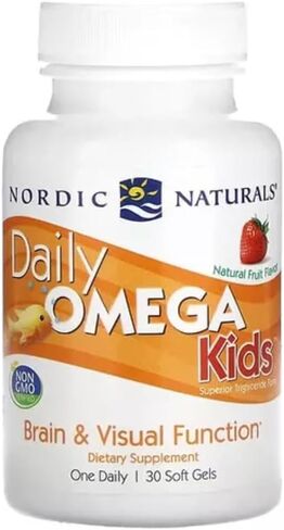 Nordic Naturals - Daily Omega Kids، دعم صحة القلب، 30 كبسولة هلامية in Kuwait