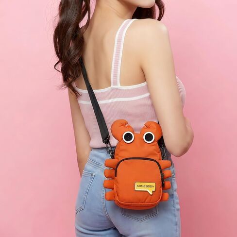 Chillpaper حقيبة سرطان البحر الصغيرة Crossbody لطيف الحيوان حبال رسول حقائب Kawaii الفتيات النساء الأطفال هدية in Kuwait