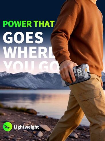 Portable Car Battery Jump Starter with Air Compressor, 6000A Car Battery Booster (All Gas/12L Diesel) with 45W Fast Charge, 160PSI Auto-Shut Off Tire Inflator,LED Light, Jumper Cables,Golves in Kuwait