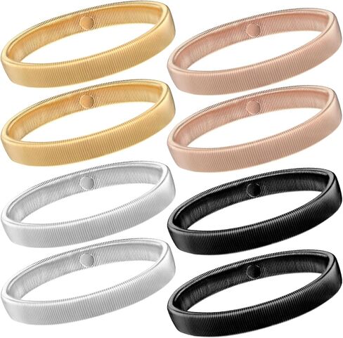 8Pcs Sleeve Garters, Elastic Metal Sleeve Garters for Women, Anti-Slip Sleeves Holders for Men, Arm Straps Armbands, Shirt Sleeves Holder Multicolor in Kuwait