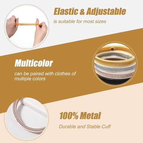 8Pcs Sleeve Garters, Elastic Metal Sleeve Garters for Women, Anti-Slip Sleeves Holders for Men, Arm Straps Armbands, Shirt Sleeves Holder Multicolor in Kuwait