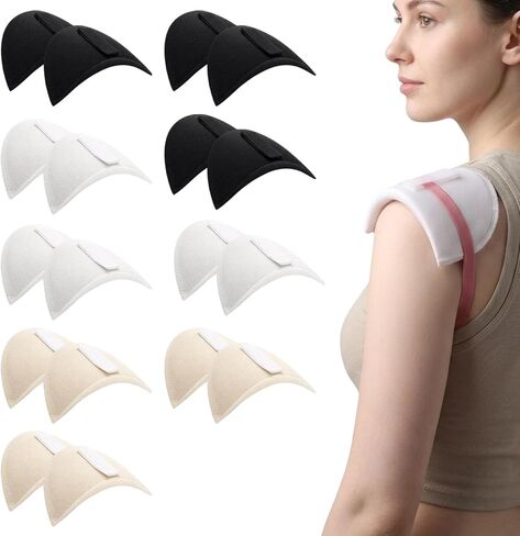 وسادات الكتف للملابس النسائية، Hombreras para Ropa Mujer، مجموعة مكونة من 9 أزواج بألوان بيضاء وألوان البشرة، تعزيز متعدد الاستخدامات للملابس المختلفة، دعم مريح للكتف in Kuwait