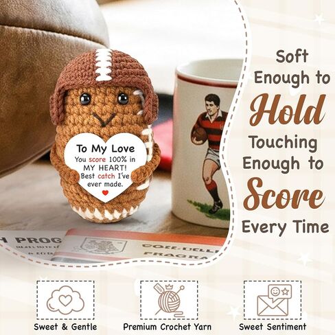 Tiny Detalles Birthday Gifts for Men Women, to My Love Emotional Crochet Football, Romantic for Him Her, Birthday, Valentine’s Day, for Boyfriend Girlfriend, Couples Decor in Kuwait