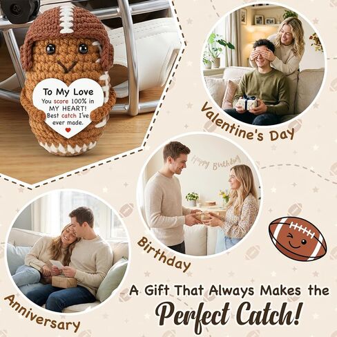 Tiny Detalles Birthday Gifts for Men Women, to My Love Emotional Crochet Football, Romantic for Him Her, Birthday, Valentine’s Day, for Boyfriend Girlfriend, Couples Decor in Kuwait