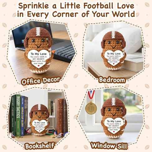 Tiny Detalles Birthday Gifts for Men Women, to My Love Emotional Crochet Football, Romantic for Him Her, Birthday, Valentine’s Day, for Boyfriend Girlfriend, Couples Decor in Kuwait