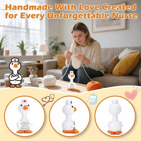 Nurse Appreciation Gifts, Nurses Week Gifts for Women, Crochet Goose Nurses Day Thank You Gift for Women Nursing Students Graduation Gift, You're Amazing Nurse Presents Idea for RN Practitioner LPN in Kuwait