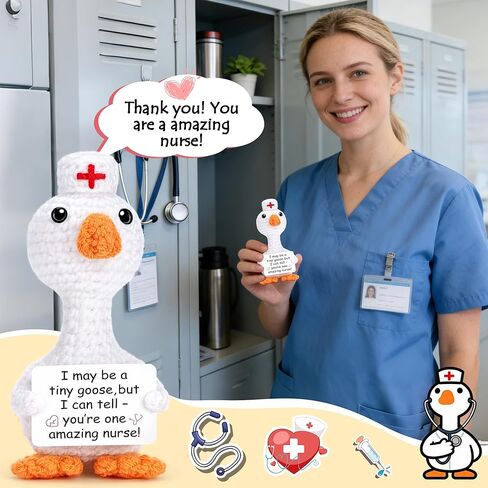 Nurse Appreciation Gifts, Nurses Week Gifts for Women, Crochet Goose Nurses Day Thank You Gift for Women Nursing Students Graduation Gift, You're Amazing Nurse Presents Idea for RN Practitioner LPN in Kuwait