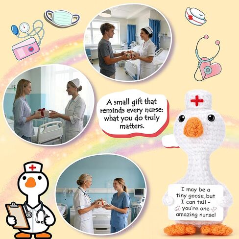 Nurse Appreciation Gifts, Nurses Week Gifts for Women, Crochet Goose Nurses Day Thank You Gift for Women Nursing Students Graduation Gift, You're Amazing Nurse Presents Idea for RN Practitioner LPN in Kuwait