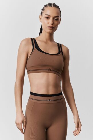 حمالة صدر Alo Yoga Airbrush Better Together - Sun Kissed Brown/Black in Kuwait