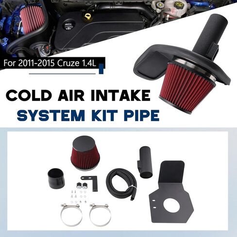 Cold Air Intake Kit Compatible With 2011-2015 Chevy Cruze 1.4L Turbo – High-Performance Aluminum Intake System with Heat Shield, Washable Filter, +7-10% HP Boost & Aggressive Sound in Kuwait