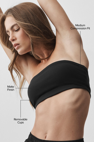 Alo Yoga Airbrush Bandeau Bra - Black in Kuwait