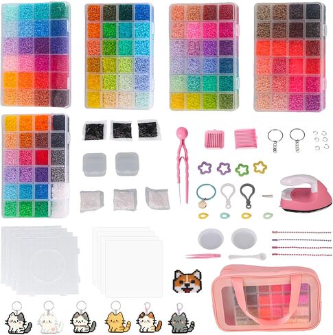 Fuse Beads Kit-120 Colors 62000 2.6mm-Easy DIY, Built-in Iron | DIY Crafts Supplies for Women, Great Supplies for Fuse Beads Artist, Art Decorations for Room, Ideal Gift,Pixel Art in Kuwait