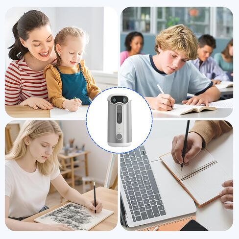 VUSIGN Automatic Pencil Sharpener, Quiet 60dB Robot Pencil Sharpener with DIY Face Stickers, Rechargeable, Auto Stop for 6.9–10.8mm No.2/Colored Pencils, Kids Classroom/Home Use (Silver) in Kuwait