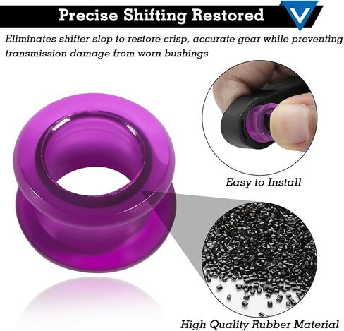 33835-08010 Automatic Transmission Gear Shift Cable Bushing Kit with 2 Clips, Fit for 2003-2008 Toyota Corolla Matrix 1.8L Replace 33820-02370 (Black & Purple) in Kuwait